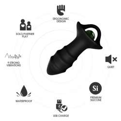 ARMONY KYLIN DEDAL VIBRADOR PLUG ANAL CONTROL REMOTO NEGRO