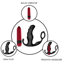 ARMONY KNIGHT VIBRADOR ANAL PROSTATA ANILLO CONTROL REMOTO NEGRO