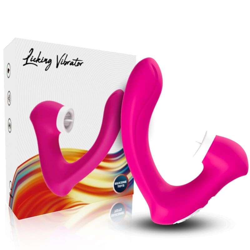 ARMONY SECRETKISS ESTIMULADOR CON LENGUA CLITORIS VIBRADOR CURVO FUCSIA