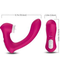 ARMONY SECRETKISS ESTIMULADOR CON LENGUA CLITORIS VIBRADOR CURVO FUCSIA