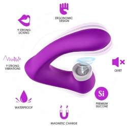 ARMONY SECRETKISS ESTIMULADOR CON LENGUA CLITORIS VIBRADOR CURVO VIOLETA