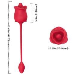 ARMONY ROSA 2 EN 1 ESTIMULADOR SUCCIoN VIBRADOR 10 MODOS CON COLA ROJO