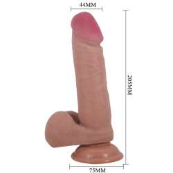 PRETTY LOVE SLIDING SKIN SERIES DILDO REALiSTICO CON VENTOSA PIEL DESLIZANTE NATURAL 205 CM