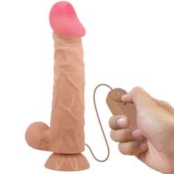 PRETTY LOVE SLIDING SKIN SERIES DILDO REALiSTICO CON VENTOSA PIEL DESLIZANTE NATURAL 24 CM