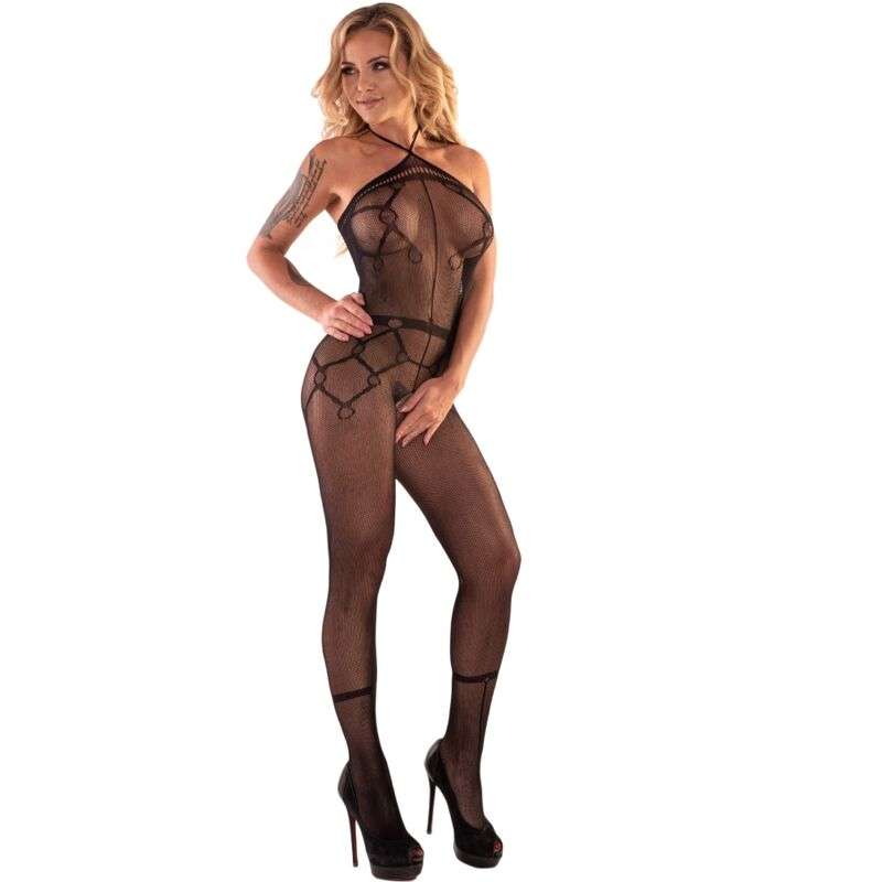 LIVCO CORSETTI FASHION HACINT LC 17342 BODYSTOCKING CROTCHLESS NEGRO TALLA uNICA