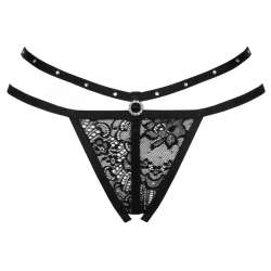 LIVCO CORSETTI FASHION NOMADE TANGA CROTCHLESS NEGRO S M