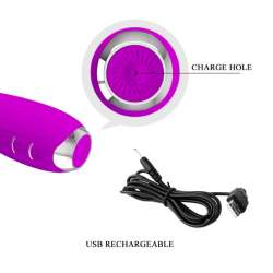 PRETTY LOVE HECTOR VIBRADOR ELECTROSHOCK RECARGABLE IMPERMEABLE MORADO