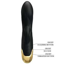 PRETTY LOVE VIBRADOR DE LUJO BANADO EN ORO RECARGABLE NEGRO