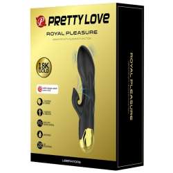 PRETTY LOVE VIBRADOR DE LUJO BANADO EN ORO RECARGABLE NEGRO