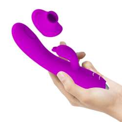 PRETTY LOVE REGINA VIBRADOR SUCCIONADOR RECARGABLE MORADO