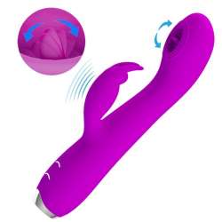 PRETTY LOVE RACHEL VIBRADOR RECARGABLE CON SUCCIONADOR MORADO