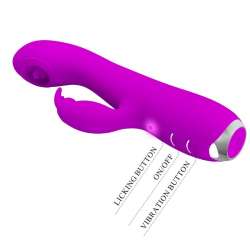 PRETTY LOVE RACHEL VIBRADOR RECARGABLE CON SUCCIONADOR MORADO