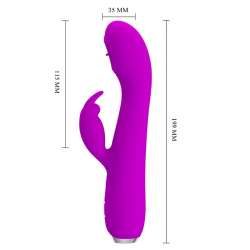 PRETTY LOVE RACHEL VIBRADOR RECARGABLE CON SUCCIONADOR MORADO