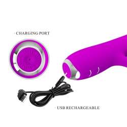 PRETTY LOVE RACHEL VIBRADOR RECARGABLE CON SUCCIONADOR MORADO