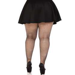 LEG AVENUE MEDIAS REJILLA CRISTALIZADA NEGRO PLUS SIZE