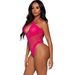 LEG AVENUE BODY ESCOTE ABIERTO CRUZADO FUCSIA