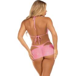 LEG AVENUE SET TRES PIEZAS DIAMANTES ROSA S M