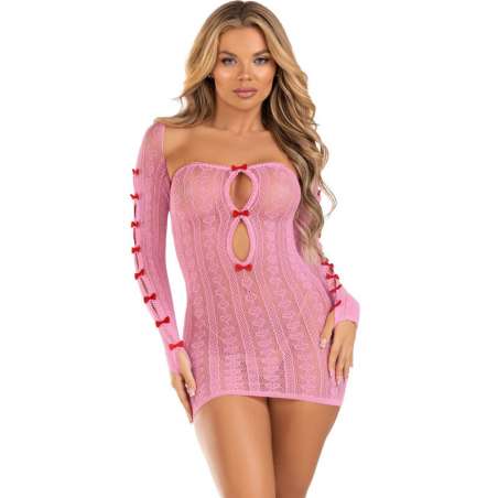 LEG AVENUE VESTIDO CORAZON LAZOS ROSA TALLA uNICA