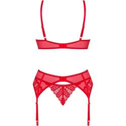 OBSESSIVE INGRIDIA SET DOS PIEZAS CROTCHLESS ROJO XL XXL