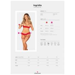 OBSESSIVE INGRIDIA SET DOS PIEZAS CROTCHLESS ROJO XL XXL