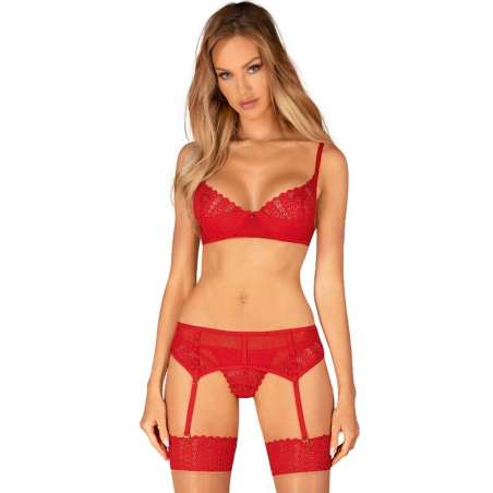 OBSESSIVE INGRIDIA SET TRES PIEZAS ROJO XL XXL