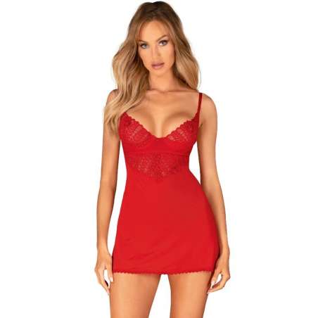 OBSESSIVE INGRIDIA CHEMISE TANGA ROJO XL XXL