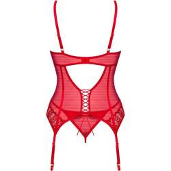 OBSESSIVE INGRIDIA CORSET TANGA ROJO XS S