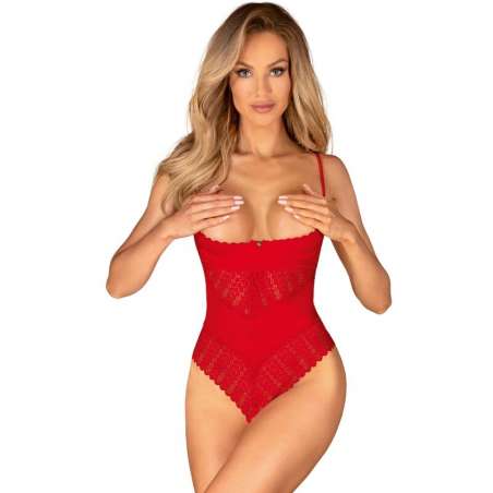 OBSESSIVE INGRIDIA CROTCHLESS TEDDY ROJO XL XXL