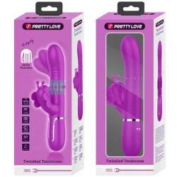 PRETTY LOVE VIBRADOR RABBIT MULTIFUNCIoN 4 EN 1 MARIPOSA FUCSIA