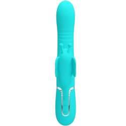 PRETTY LOVE VIBRADOR RABBIT MULTIFUNCIoN 4 EN 1 MARIPOSA VERDE AGUA