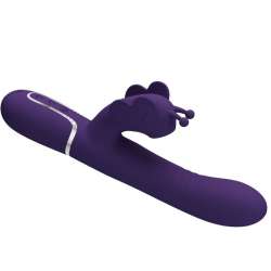 PRETTY LOVE VIBRADOR RABBIT MULTIFUNCIoN 4 EN 1 MARIPOSA MORADO