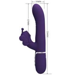 PRETTY LOVE VIBRADOR RABBIT MULTIFUNCIoN 4 EN 1 MARIPOSA MORADO