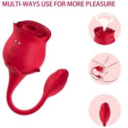 ARMONY ROSA SUCCIONADOR DE CLITORIS VIBRADOR 10 MODOS ROJO