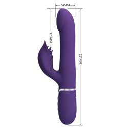 PRETTY LOVE ZALIN VIBRADOR RABBIT PERLAS 4 EN 1 MORADO