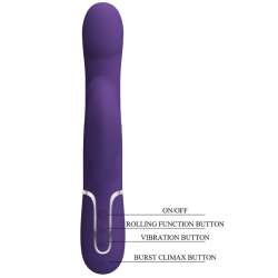 PRETTY LOVE ZALIN VIBRADOR RABBIT PERLAS 4 EN 1 MORADO