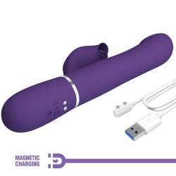 PRETTY LOVE ZALIN VIBRADOR RABBIT PERLAS 4 EN 1 MORADO