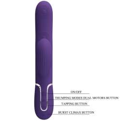 PRETTY LOVE PERLITA VIBRADOR PUNTO G 3 EN 1 MULTIFUNCIoN MORADO