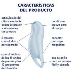 SATISFYER POCKET PRO 1 ESTIMULADOR CLiTORIS AZUL CLARO