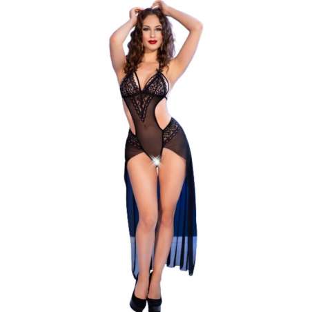 CHILIROSE CR 4684 BODY LARGO CROTCHLESS NEGRO XL