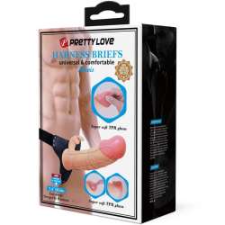 PRETTY LOVE MAVIS HARNESS BRIEFS UNIVERSAL CON DILDO 19 CM NATURAL