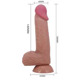 PRETTY LOVE SLIDING SKIN SERIES DILDO REALaSTICO CON VENTOSA PIEL DESLIZANTE MORENO 206 CM