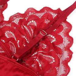 SUBBLIME BABYDOLL SATINADO CON ENCAJE ROJO S M