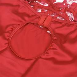 SUBBLIME BABYDOLL SATINADO CON ENCAJE ROJO S M