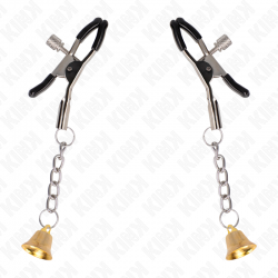 KINK PINZAS PARA PEZONES CON COLGANTE DE CAMPANA DORADO 6 CM