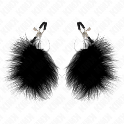 KINK PINZAS PARA PEZONES CON PLUMA NEGRO 7 CM