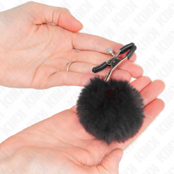 KINK PINZAS PARA PEZONES CON POMPaN NEGRO 6 CM