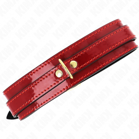 KINK COLLAR AJUSTABLE ROJO VINO DETALLES DORADOS 29 425 CM X 4 CM