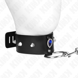 KINK COLLAR CON CORREA 65 CM CON DIAMANTES AZULES AJUSTABLE 36 43 CM X 5 CM