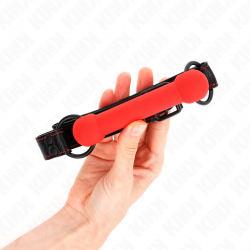 KINK MORDAZA FORMA DE HUESO CON CORREA POLIPIEL ROJO AJUSTABLE 41 57 CM