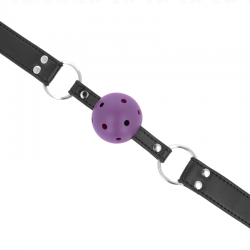 KINK MORDAZA DE BOLA 4 CM TRANSPIRABLE CON DOBLE REMACHE MORADO 62 x 25 CM AJUSTABLE 42 58 CM